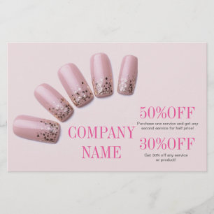 Prospectus 14 Cm X 21,6 Cm manucure élégant chic féminin ongles salon de beau