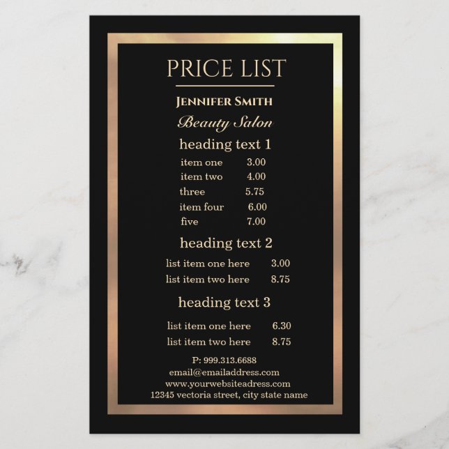 Prospectus 14 Cm X 21,6 Cm Maquillage Artiste Black Gold Frame flyer (Devant)