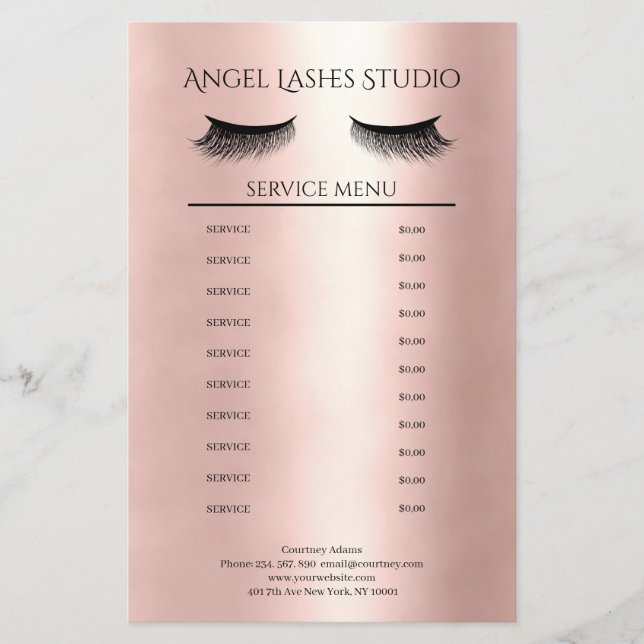 Prospectus 14 Cm X 21,6 Cm Maquillage Artiste Eyelash Extensions (Devant)