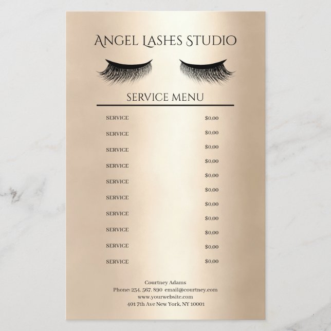 Prospectus 14 Cm X 21,6 Cm Maquillage Artiste Eyelash Extensions (Devant)