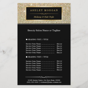 Prospectus 14 Cm X 21,6 Cm Maquillage Artiste Hair Styliste Gold Parties scin