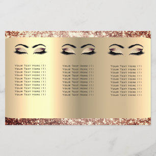 Prospectus 14 Cm X 21,6 Cm Maquillage Pailleté Yeux Cils Cheveux Rose DL 3 Dé