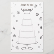 Mariage Activités Coloration Pages Design Cake