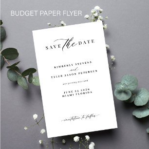 Prospectus 14 Cm X 21,6 Cm Mariage minimaliste de typographie budget enregist