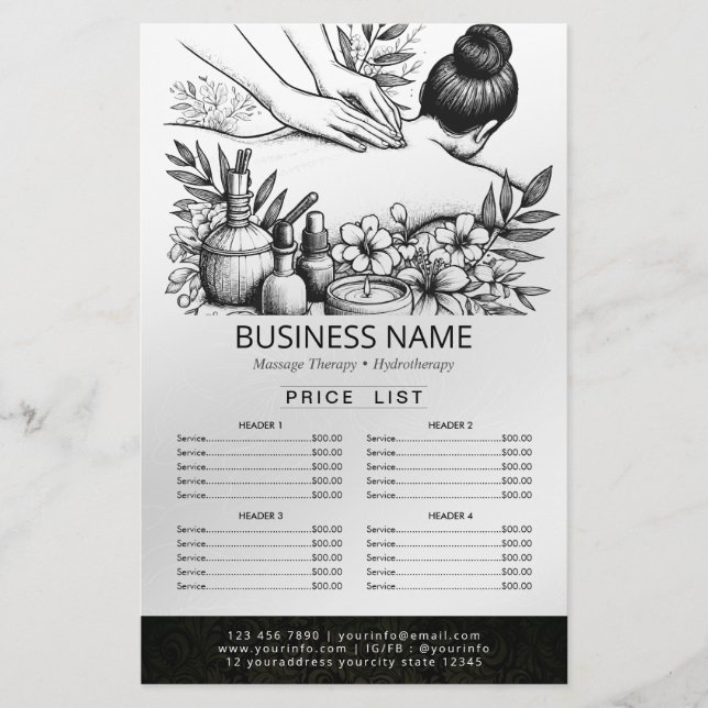 Prospectus 14 Cm X 21,6 Cm Massage Thérapie Healing Mains Spa d'énergie Prix  (Devant)