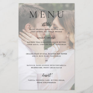 Prospectus 14 Cm X 21,6 Cm Menu de mariage photo éditorial moderne