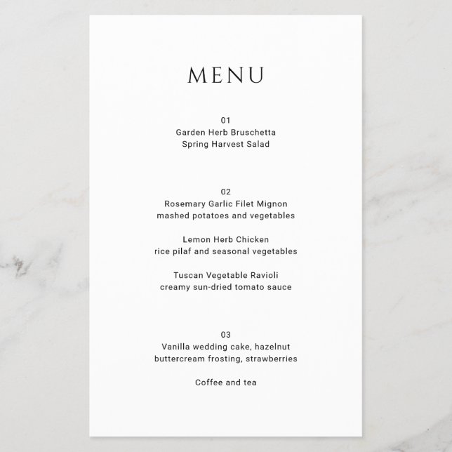 Prospectus 14 Cm X 21,6 Cm Menu de mariage photo simple moderne (Devant)