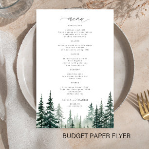 Prospectus 14 Cm X 21,6 Cm Menu de mariage rustique et boisé à petit budget a