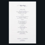 Prospectus 14 Cm X 21,6 Cm Menu de mariage simple blanc et bleu marine minuit<br><div class="desc">Modèle de texte personnalisé typographie minimaliste tendance blanc MENU DE MARIAGE ÉCONOMIQUE papier flyer abordable. VEUILLEZ LIRE CECI AVANT D'ACHETER ! Il s'agit d'une carte économique imprimée sur un FLYER (type de papier publicitaire). Veuillez noter que LE PAPIER ÉCONOMIQUE EST MINCE - Vous pouvez mettre à niveau pour faire imprimer...</div>