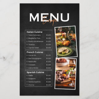 Prospectus 14 Cm X 21,6 Cm Menu Dépliant