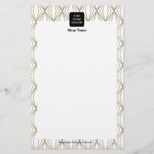 Prospectus 14 Cm X 21,6 Cm Menu Motif de géométrie moderne blanc
