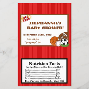 Prospectus 14 Cm X 21,6 Cm Microwave Popcorn Wrapper All-Star Rouge