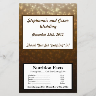 Prospectus 14 Cm X 21,6 Cm Microwave Popcorn Wrapper Hiver Brown / Étoiles