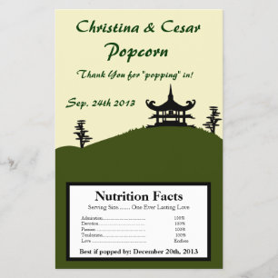 Prospectus 14 Cm X 21,6 Cm Microwave Popcorn Wrapper Japonais Green Hill Top