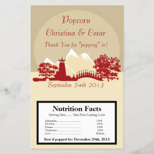 Prospectus 14 Cm X 21,6 Cm Microwave Popcorn Wrapper Snowcap Mtns Asiatique G