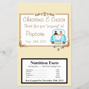 Prospectus 14 Cm X 21,6 Cm Microwave Popcorn Wrapper vient de se marier Coupl