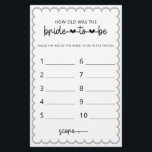 Prospectus 14 Cm X 21,6 Cm Minimaliste Quel âge avait la fiancée douche flyer<br><div class="desc">Conçu pour se coordonner avec notre collection Scalloped Border, ce mignon minimaliste de l'âge de la mariée à être mariée jeu de douche dispose d'un design classique avec une touche unique - la bordure à pétoncles est une d'une sorte, et va certainement ajouter une légère touche rétro à ce jeu....</div>