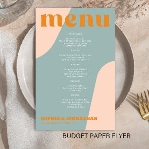 Prospectus 14 Cm X 21,6 Cm Modèle de menu de mariage moderne rétro branché et