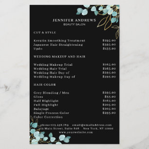 Prospectus 14 Cm X 21,6 Cm Modern, Black Greenery Flyer