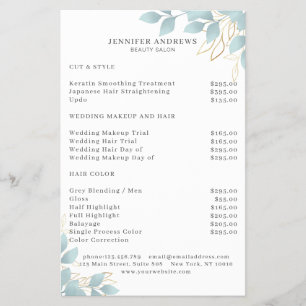 Prospectus 14 Cm X 21,6 Cm Modern, white-green Leafy Flyer