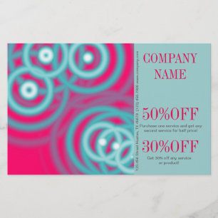 Prospectus 14 Cm X 21,6 Cm moderne chic fuchsia bleu aqua abstrait
