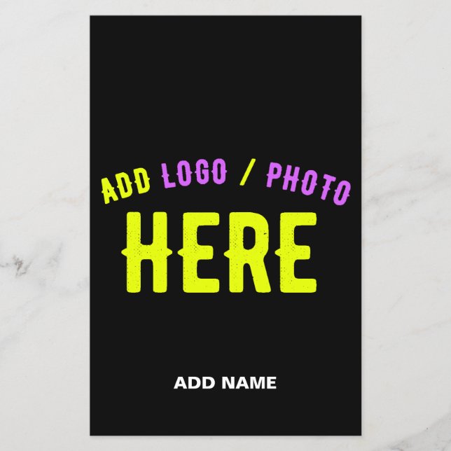 PROSPECTUS 14 CM X 21,6 CM MODERNE ET MODERNE PERSONNALISABLE NOIR VÉRIFIÉ (Devant)