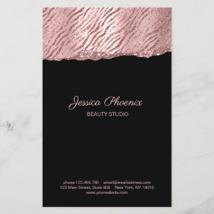 Prospectus 14 Cm X 21,6 Cm Moderner Glamor Rosegold Parties scintillant Motif