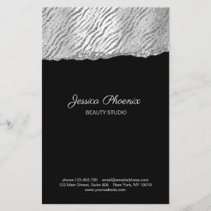 Prospectus 14 Cm X 21,6 Cm Moderner Glamor Silver Motif Parties scintillant