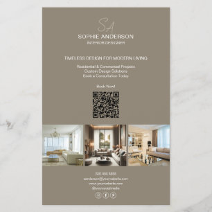 Prospectus 14 Cm X 21,6 Cm Monogramme photo Taupe Professionnel