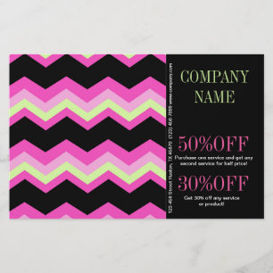 Prospectus 14 Cm X 21,6 Cm Motif géométrique mode chevron rose et noir