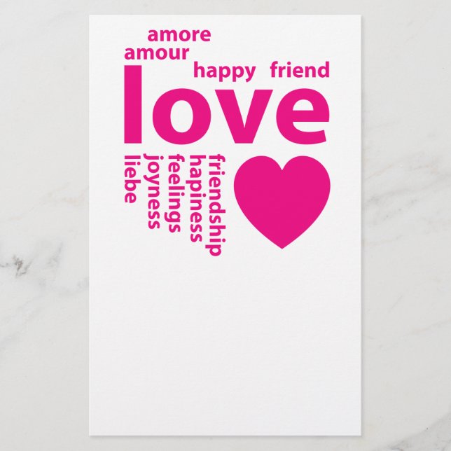 Prospectus 14 Cm X 21,6 Cm Mots d'amour (Devant)