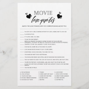 Prospectus 14 Cm X 21,6 Cm Movie Love Citations de jeu de douche flyer