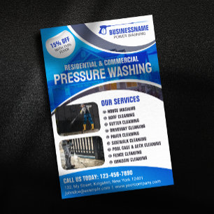 Prospectus 14 Cm X 21,6 Cm Nettoyage de Maison sous Pression de Lavage Blue P