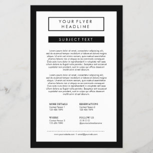 Prospectus 14 Cm X 21,6 Cm Nettoyer minimaliste médias sociaux Luxe B&W 5,5x8