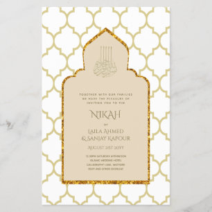Prospectus 14 Cm X 21,6 Cm NIKAH - Brochure Mariage d'or de la mosquée islami