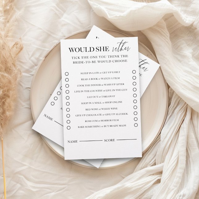 Prospectus 14 Cm X 21,6 Cm Noir & Blanc Moderne Voudrait-Elle Plutôt Jouer (Créateur téléchargé)