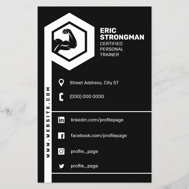 Prospectus 14 Cm X 21,6 Cm Noir d'inspiration fitness (Devant)