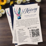 Prospectus 14 Cm X 21,6 Cm Notaire Public Watercolor Quill Feather QR Code<br><div class="desc">Moderne et élégant Aquarelle Quill Feather Monogramme Voyageur Notaire. Ce design sophistiqué est orné d'un stylo en plumes vintages et d'une quill à l'encre, ornée d'éléments floraux sur un arrière - plan rose vif. Le devant met en vedette "notaire" en typographie manuscrite à la mode, à côté de votre nom...</div>