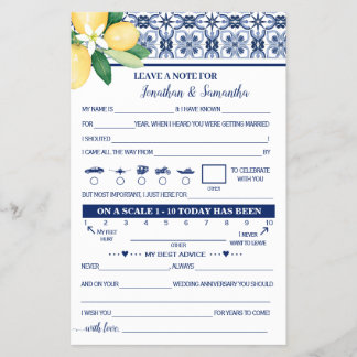 Prospectus 14 Cm X 21,6 Cm Note méditerranéenne pour la carte de jeu Mariage 