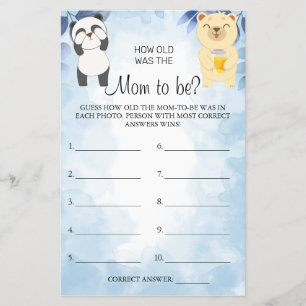 Prospectus 14 Cm X 21,6 Cm Nounours Devinez quel âge a maman carte de jeu