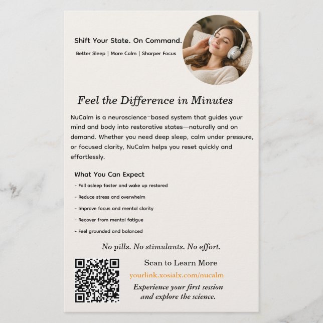 Prospectus 14 Cm X 21,6 Cm NuCalm Product Sheet - xosialX (Devant)