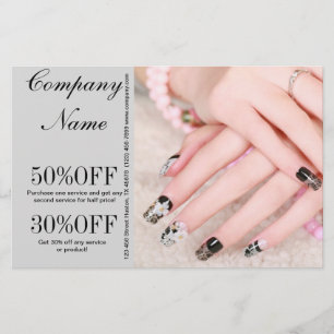 Prospectus 14 Cm X 21,6 Cm ongles de manucure élégants modernes salon de beau