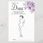 Prospectus 14 Cm X 21,6 Cm Orchid Guess the Dress Bridal shower game card<br><div class="desc">Add your own information and for further customization,  click the link "click to customize further". ~ Check collection for matching games,  invitation,  signs,  and more ~</div>