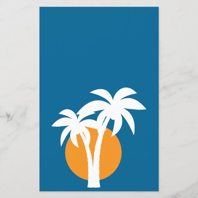 Prospectus 14 Cm X 21,6 Cm Palmiers et soleil orange (Devant)