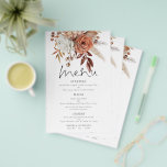 Prospectus 14 Cm X 21,6 Cm PAPIER | Terracotta Florals Rustique Menu Mariage<br><div class="desc">PAPIER | Terracotta Florals Menu Rustique Mariage. Une grande taille de 5, 5 po x 8, 5 po PAPER alternative. Une typographie informelle en noir pour le titre principal Menu complétant le reste du texte que vous pouvez facilement personnaliser, avec de belles fleurs et herbes de couleur automne en haut....</div>