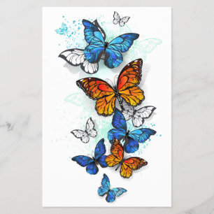 Prospectus 14 Cm X 21,6 Cm Papillons volants Morpho et Monarch