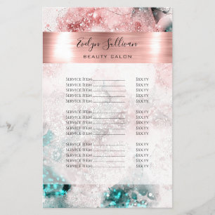 Prospectus 14 Cm X 21,6 Cm Parties scintillant Aquarelle Rose Gold Liste des