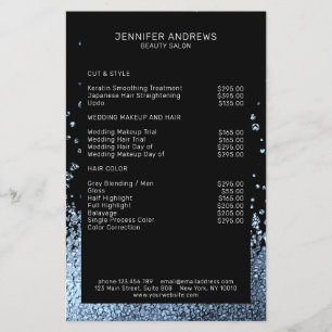 Prospectus 14 Cm X 21,6 Cm Parties scintillant moderne Drop Eisblau Schwarz