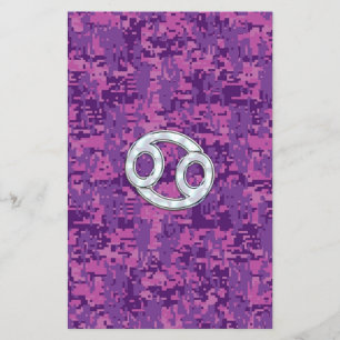 Prospectus 14 Cm X 21,6 Cm Pearl Like Cancer Zodiac Sign on Digital Camo