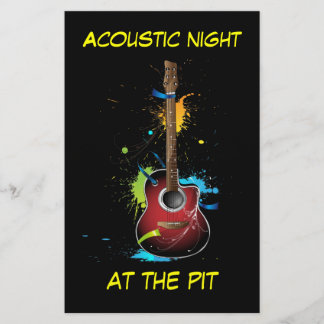 Prospectus 14 Cm X 21,6 Cm Peinture de guitare acoustique